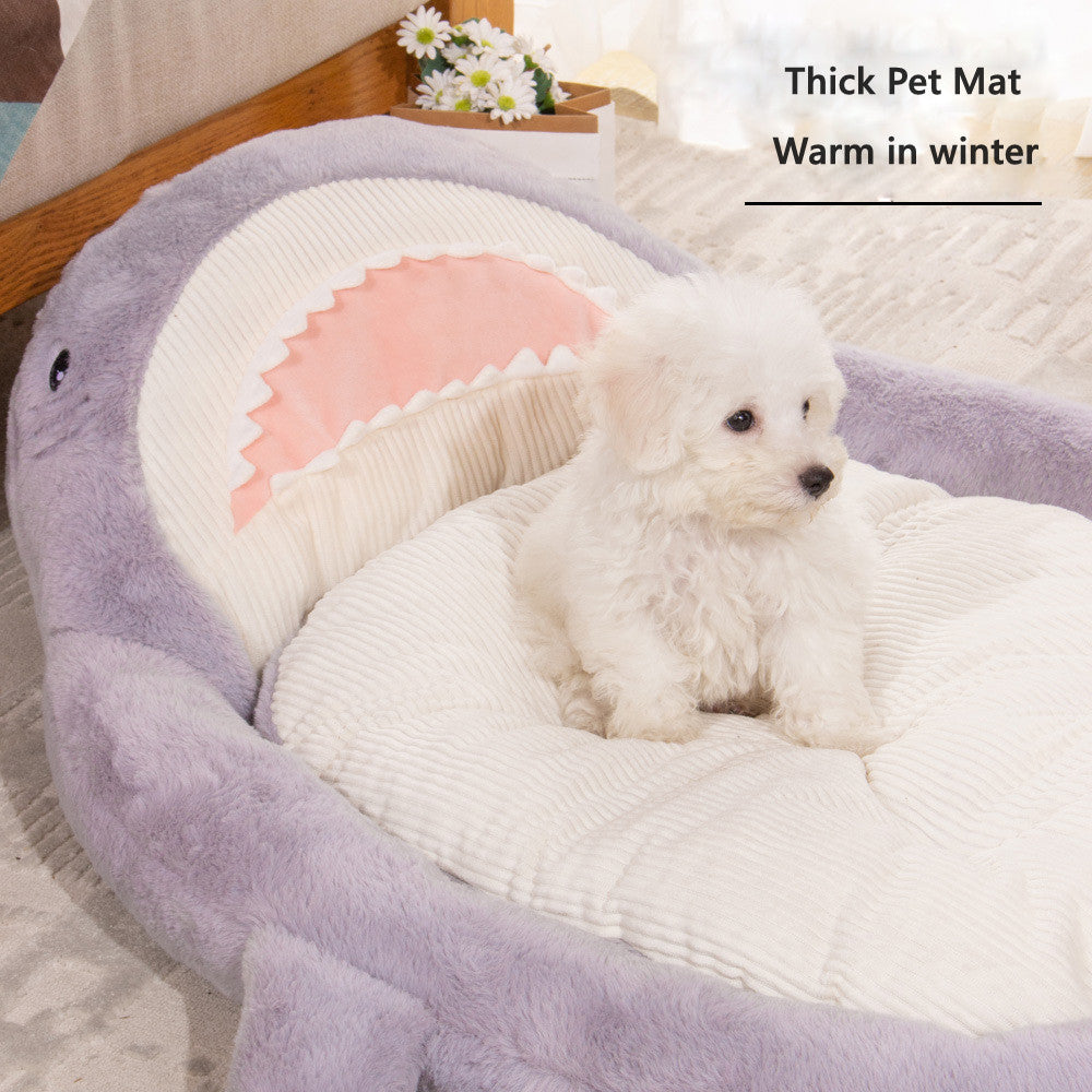 Shark Pattern Pet Bed