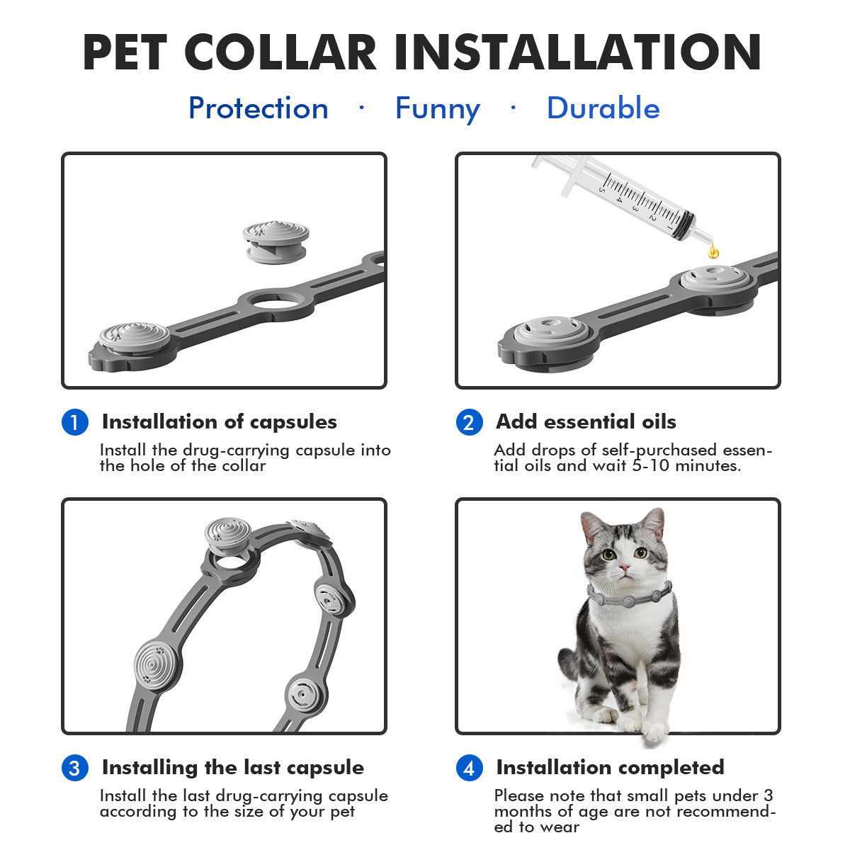 Pet Insect Repellent Collar for Cats and Dogs