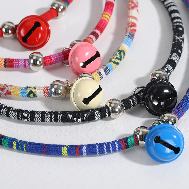 Ethnic Style Pet Collar with Bell