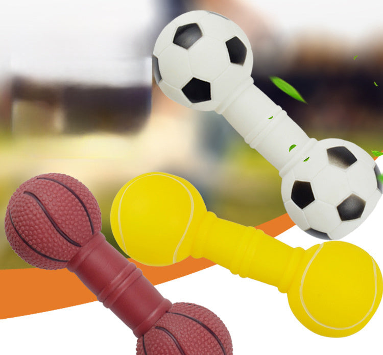 Dog Toys - Football Dumbbell Shaped Squeaky Chew Toy