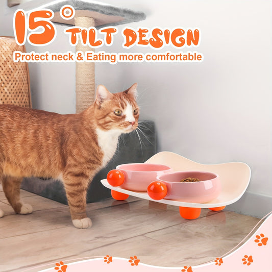 Elevated Ceramic Bowl For Cat