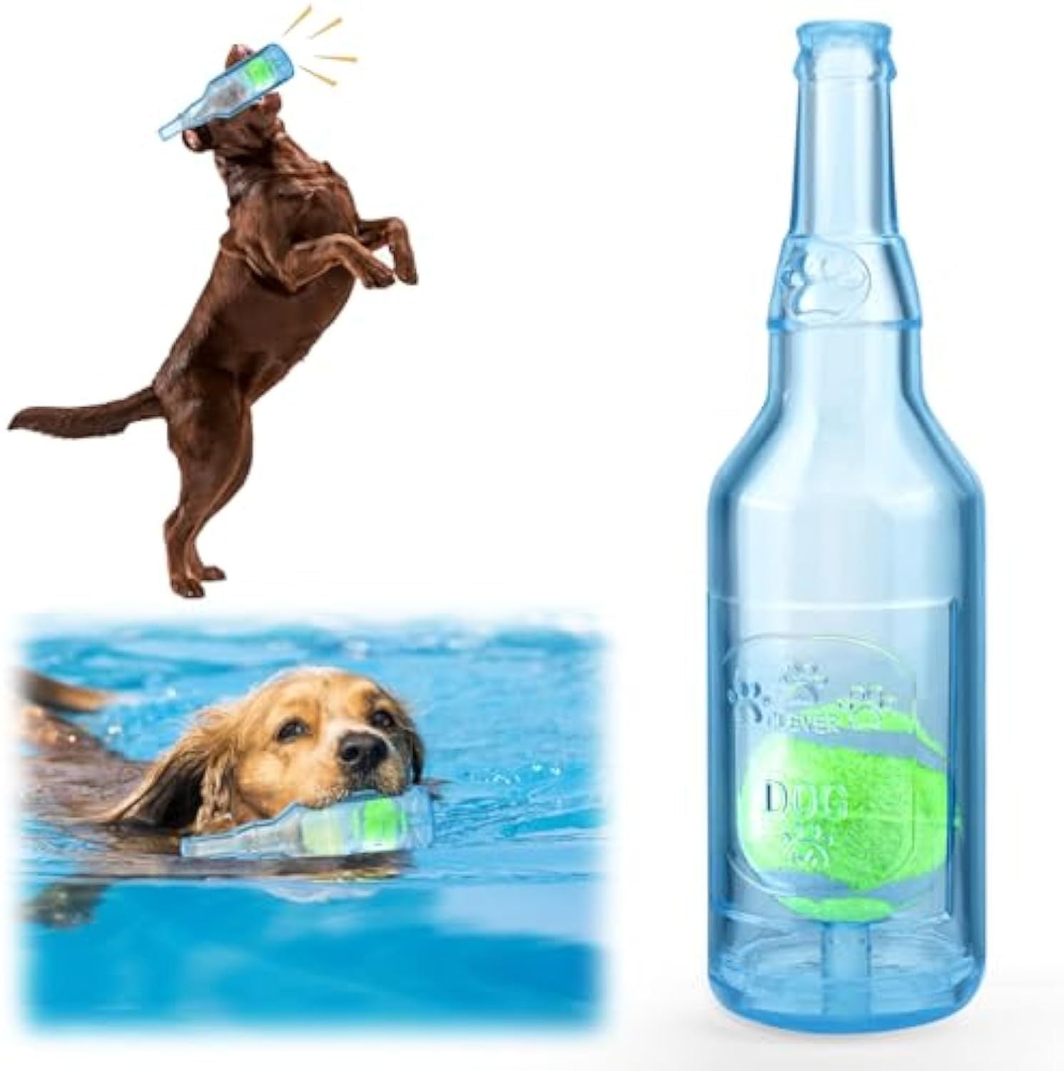 Squeaky Water Bottle Dog Toy