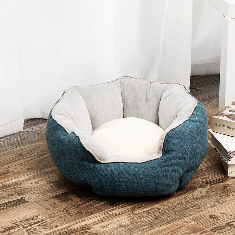 Octagonal Warm Winter Pet Bed