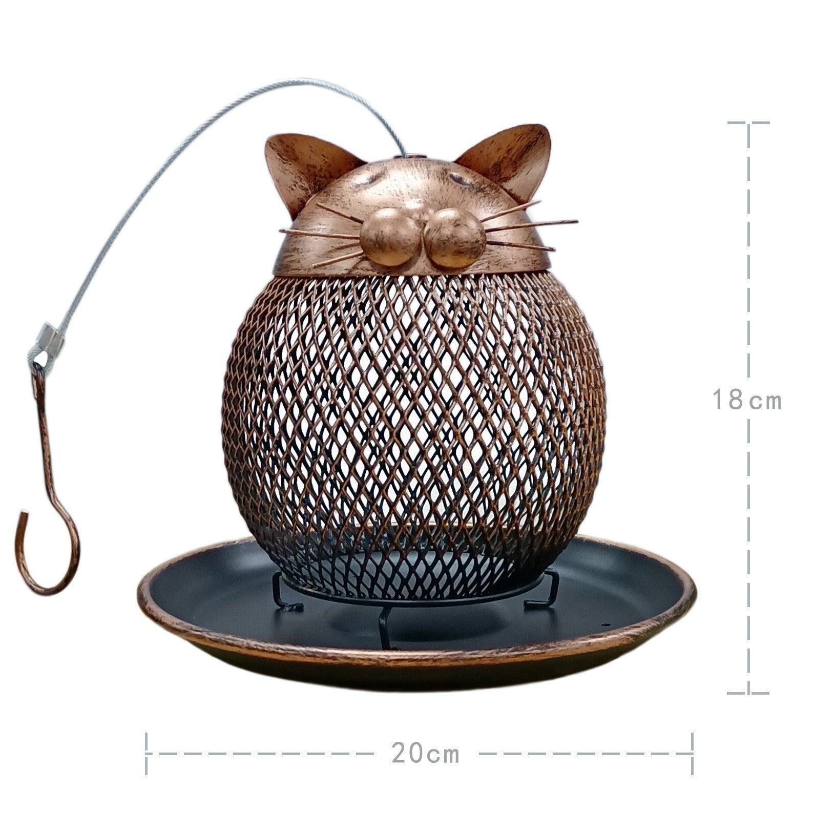 Vintage Cat-Shaped Hanging Bird Feeder