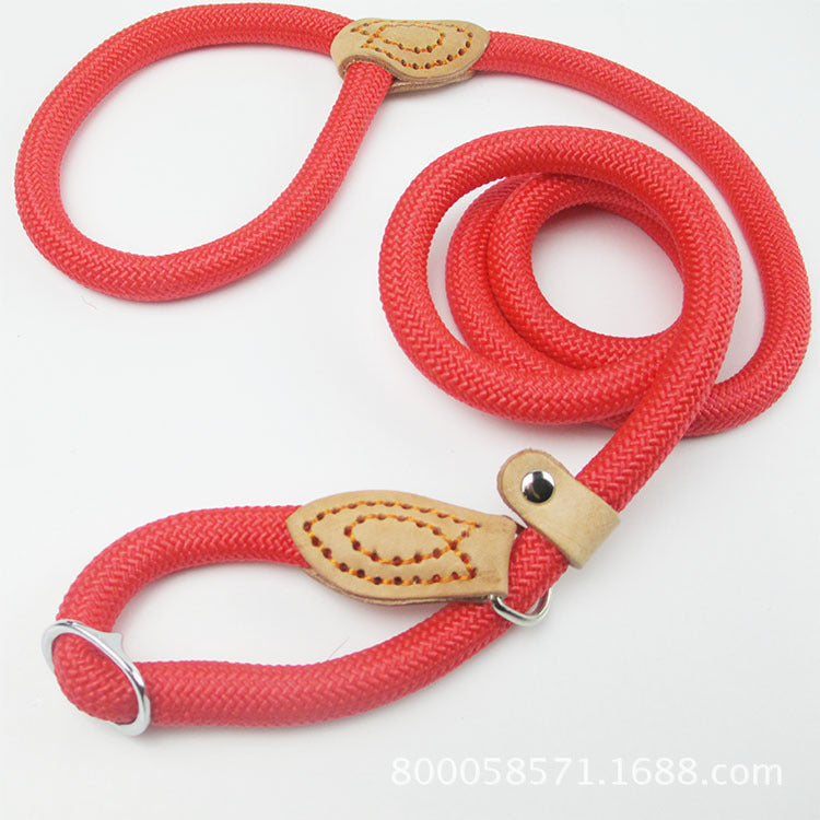 Nylon P Chain Dog Leash with Hand Holding Rope