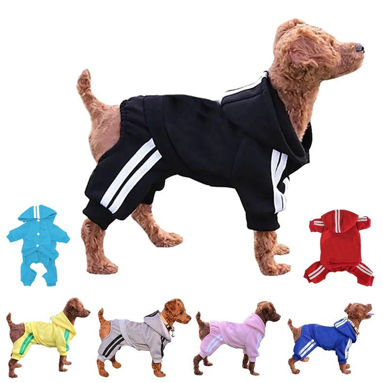 Striped Hooded Casual Pet Dog Hoodie