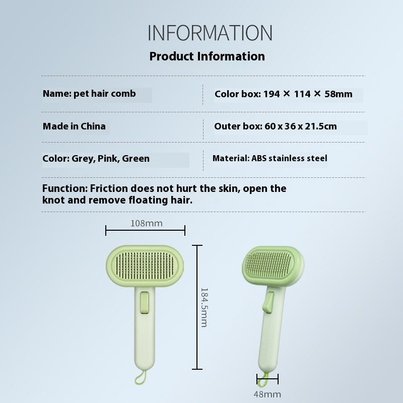 One-Click Pet Hair Removal Comb