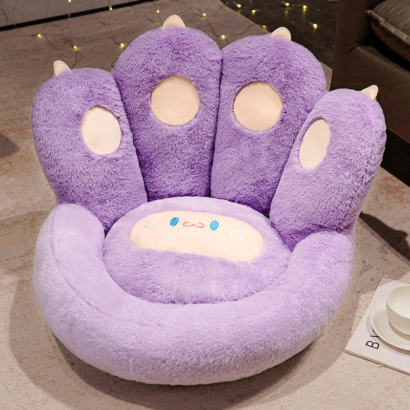 Cute Cat Paw Shape Seat Cushion with Detachable Sheep Plush