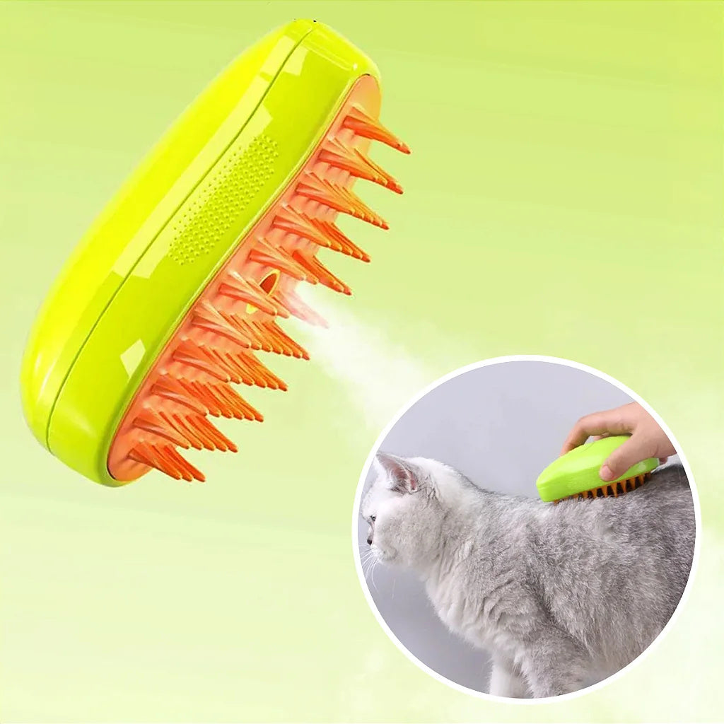 USB Rechargeable Steam Pet Grooming Brush