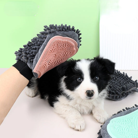 2-in-1 Pet Grooming Glove Brush