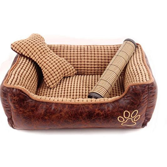 Suede Dog Bed with Blanket