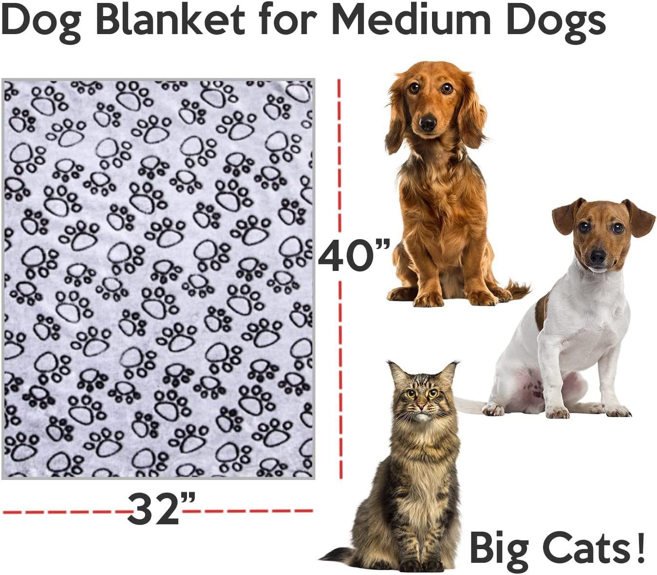 Soft Grey Paw Pet Blanket