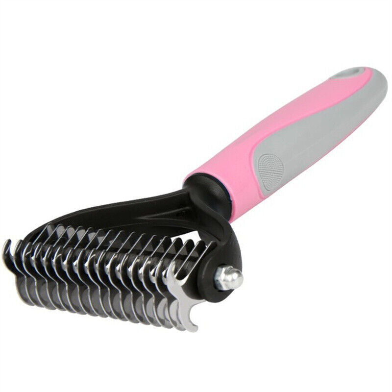 Dual-Sided Pet Deshedding & Dematting Brush