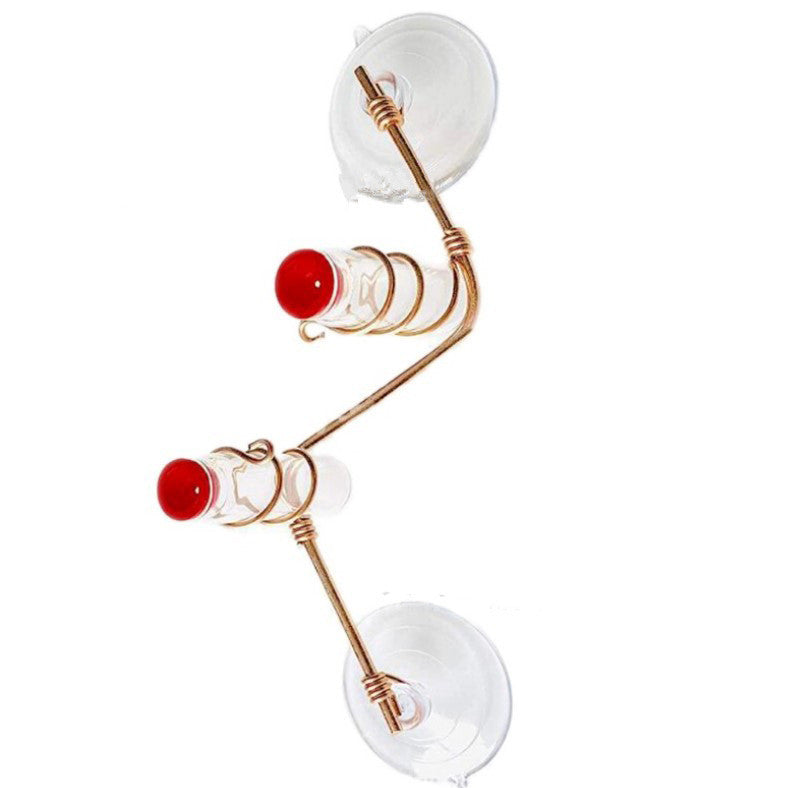 Suction Cup Hummingbird Feeder with Copper Perches