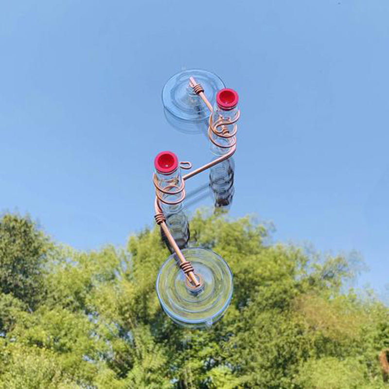 Suction Cup Hummingbird Feeder with Copper Perches