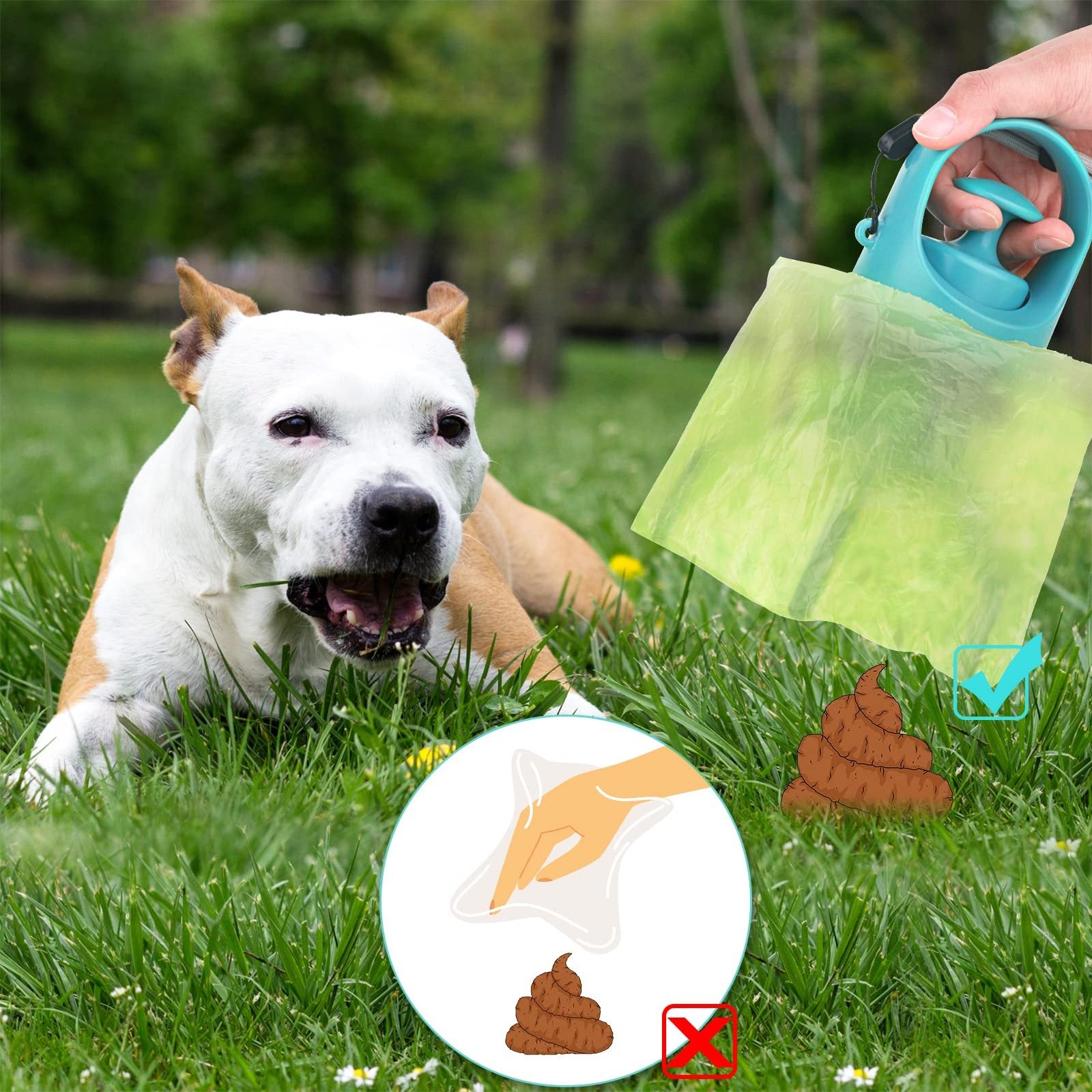 Portable Dog Poop Scooper with Bag Dispenser