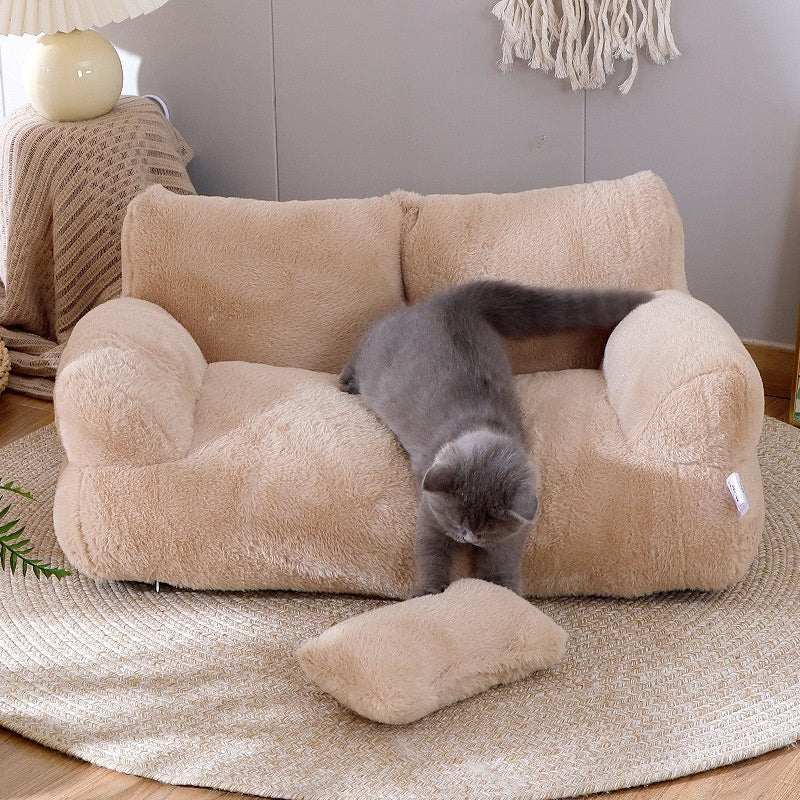 Luxury Cat Sofa Bed Winter Warm Plush Pet Nest