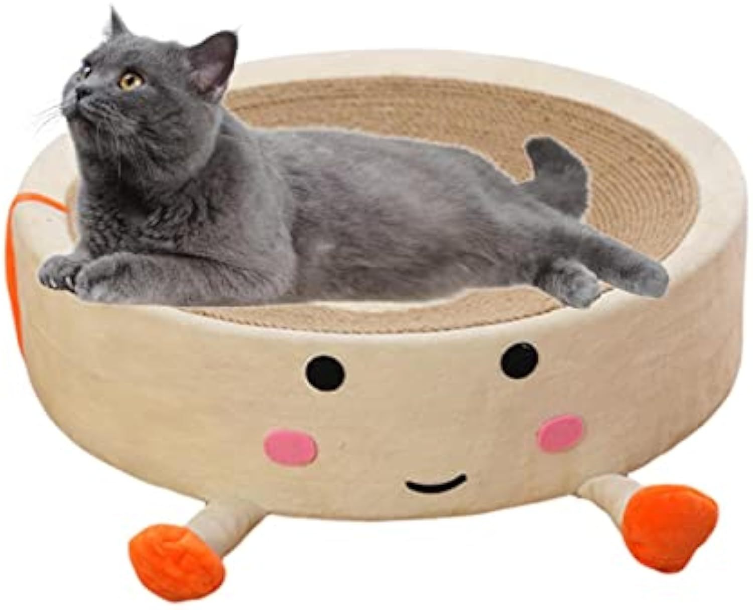 Cartoon Round Sisal Cat Scratching Board & Bed