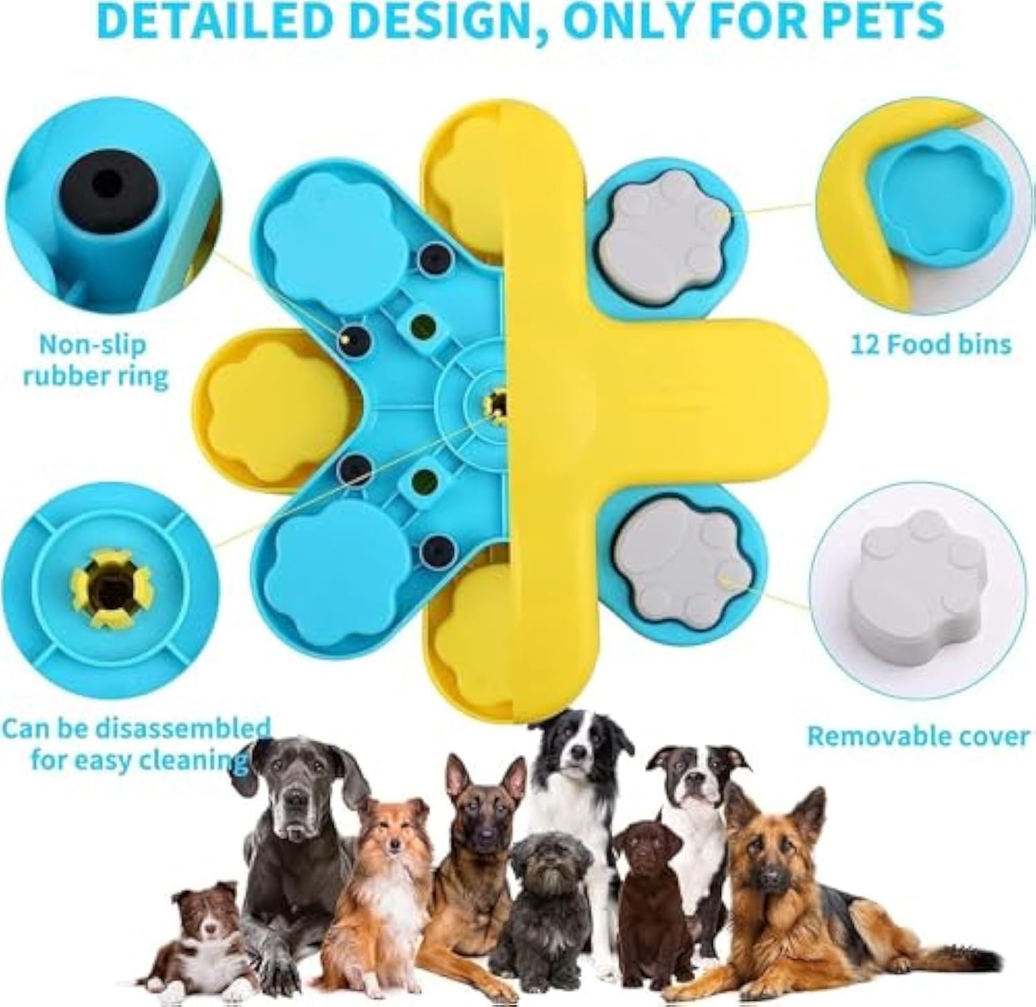 Interactive Dog Food Puzzle Feeder Toy