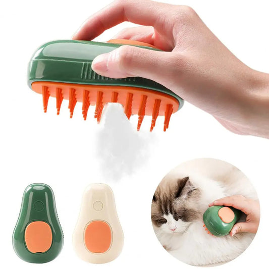 Steamy Cat Grooming Brush - Electric Self-Cleaning Comb