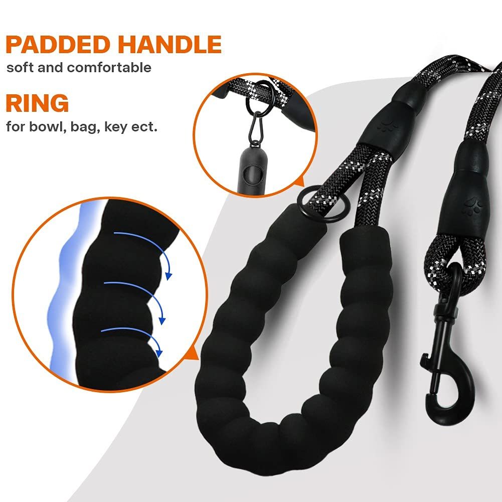 Reflective Elastic Dog Leash with Padded Handle