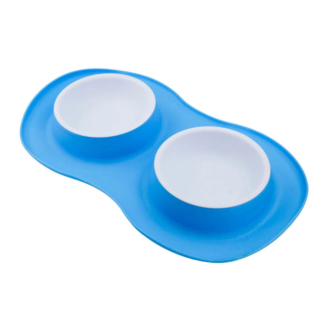 Silicone Double Food & Water Bowl for Dogs and Cats