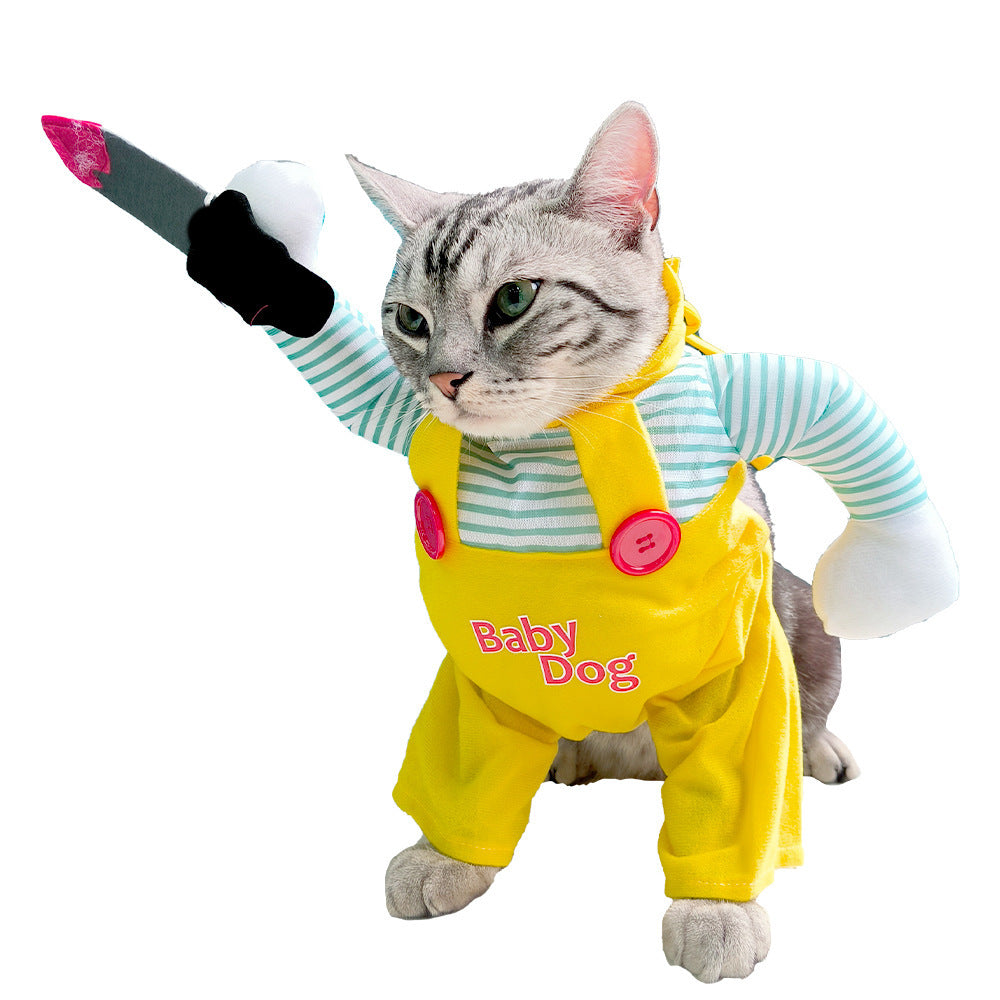 Yellow Knife Assassin Cat Costume