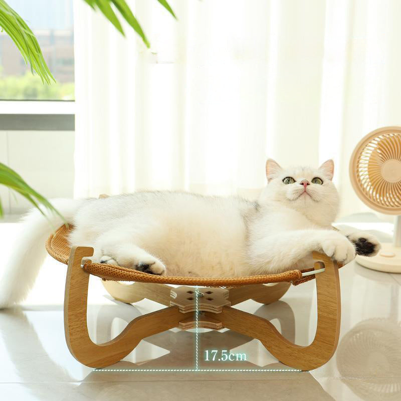 Summer Woven Rattan Hammock for Cats and Dogs