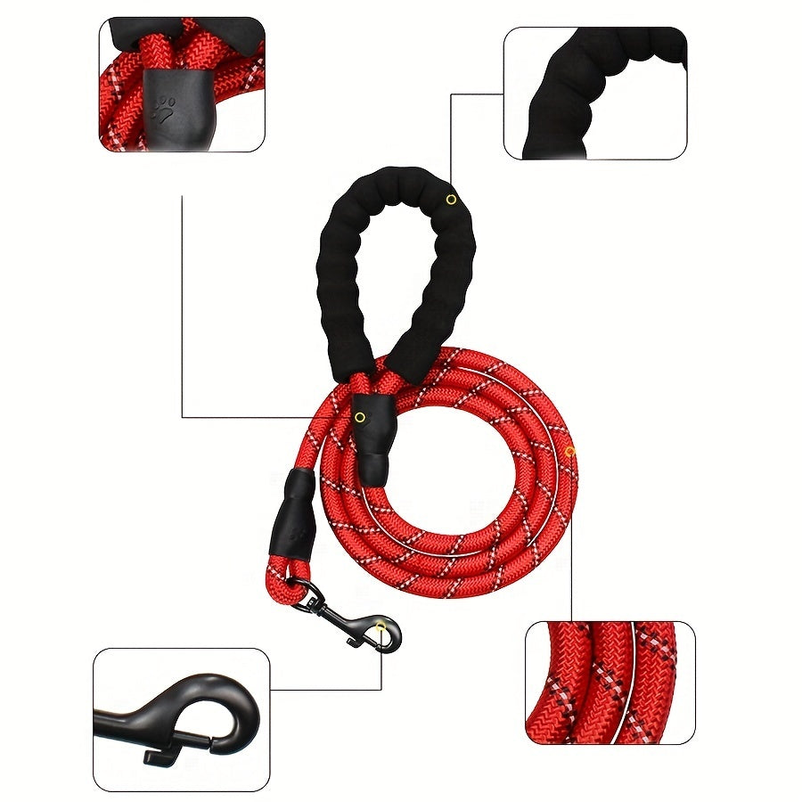 Reflective Elastic Dog Leash with Padded Handle