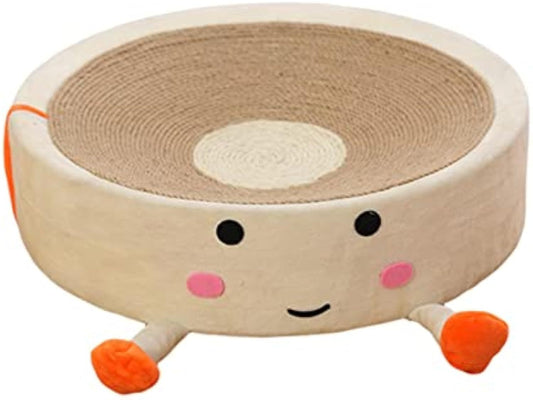 Cartoon Round Sisal Cat Scratching Board & Bed