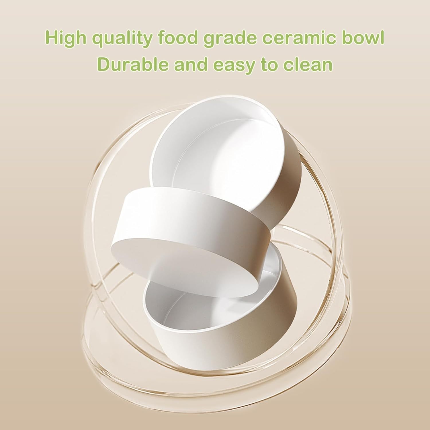 Ceramic Elevated Cat Bowls 15° Tilted Anti-Vomiting Set