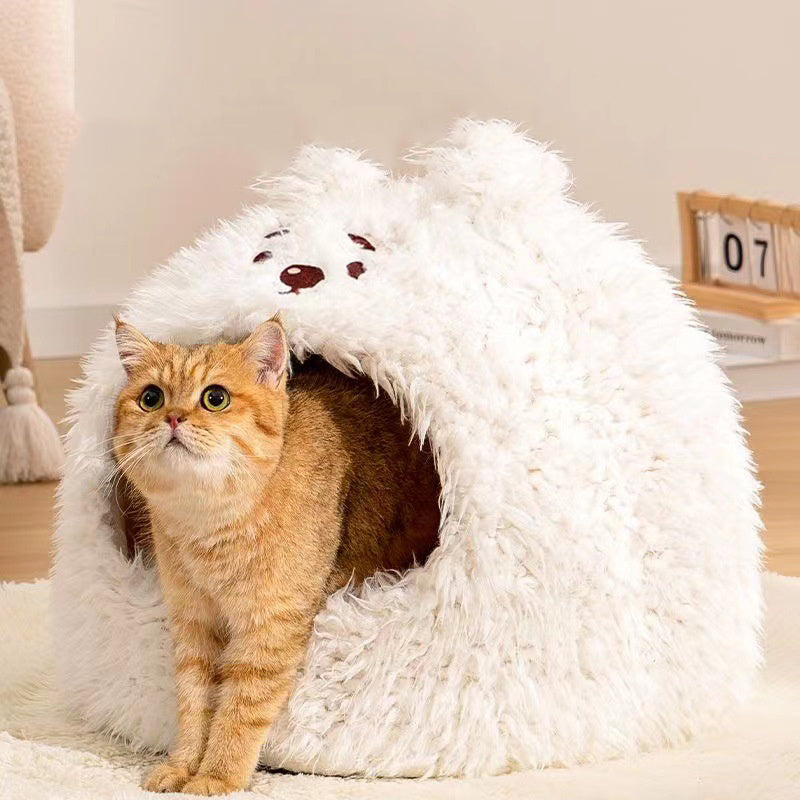 Semi-Closed Pet Nest for Cats and Small Dogs