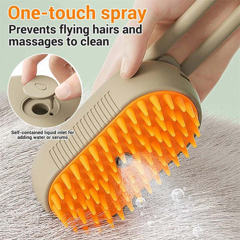 3-in-1 Electric Steam Pet Brush