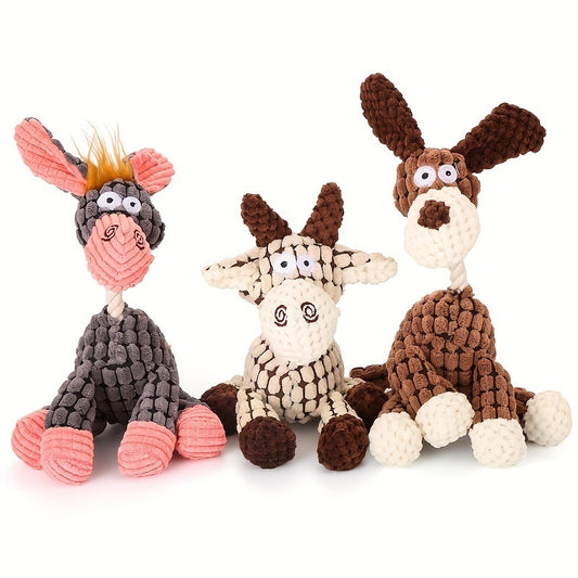 Squeaky Plush Donkey Dog Toy