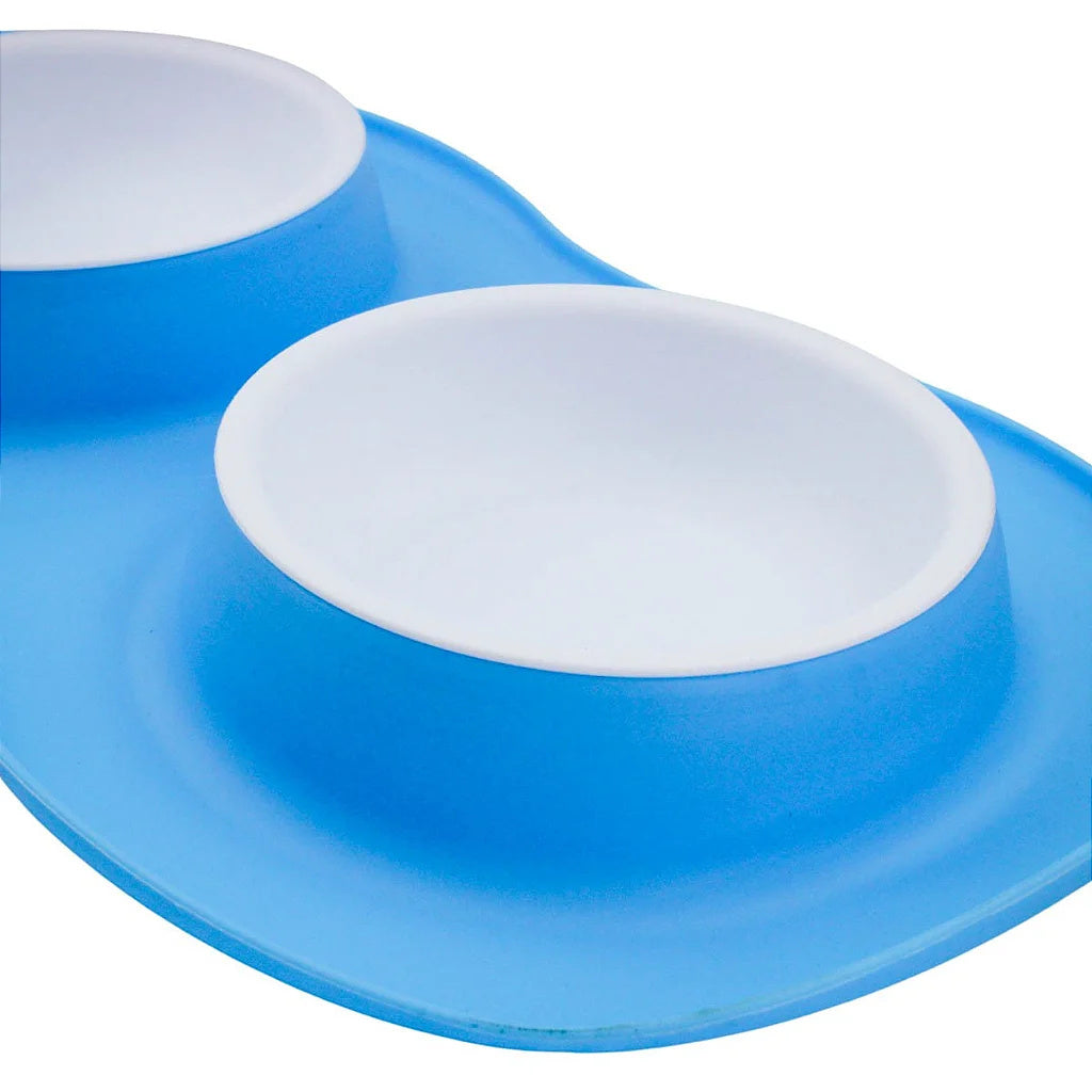 Silicone Double Food & Water Bowl for Dogs and Cats