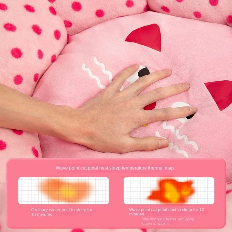 Pink Dot Princess Cat Bed