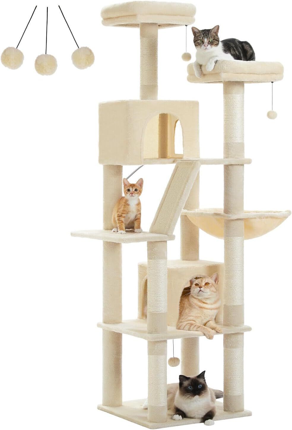 Cat Tree with Perches, Condos & Hammock