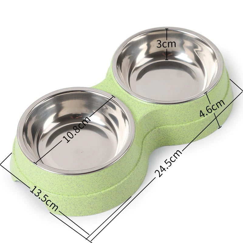 Double Pet Bowls - Food & Water Feeder