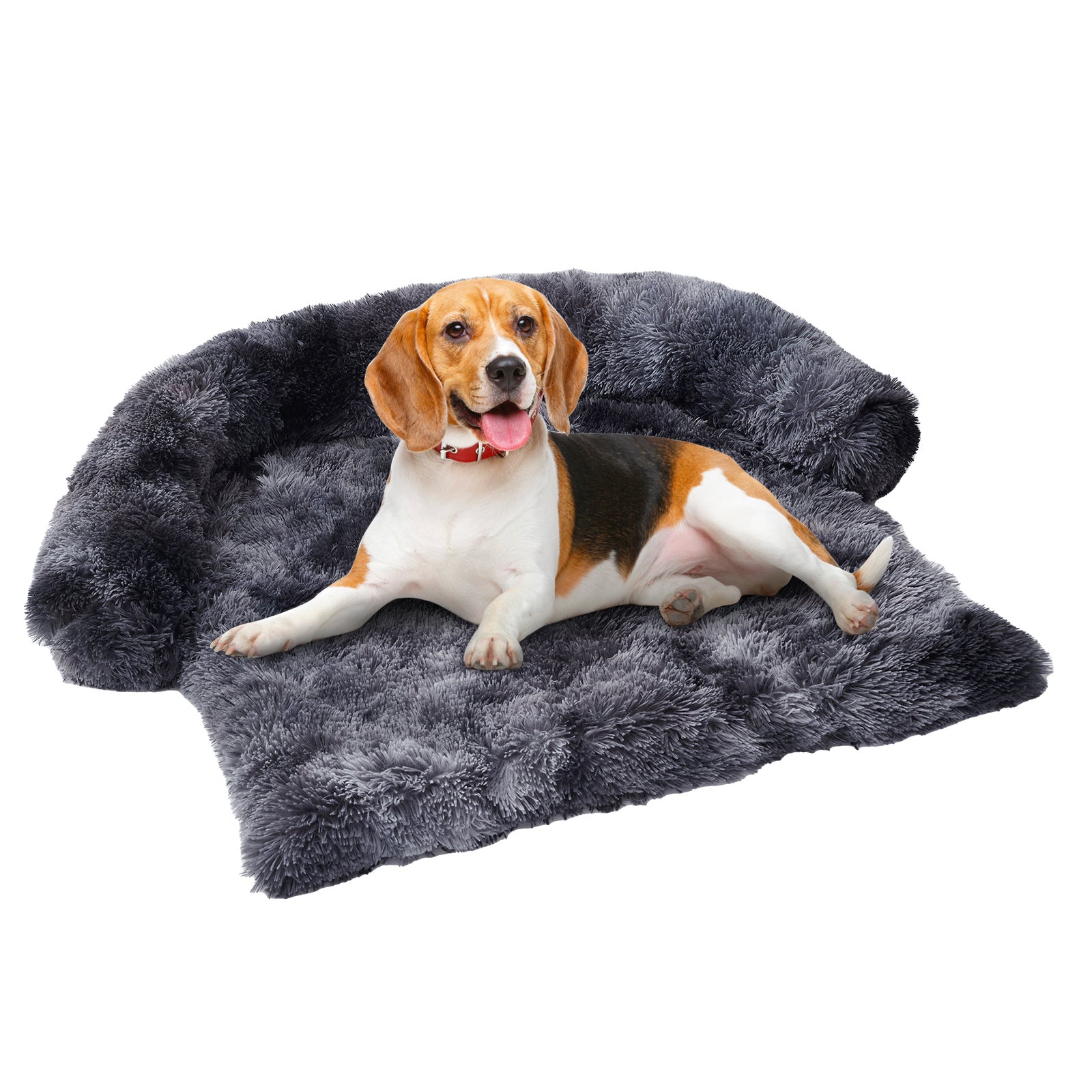 Plush Dog Sofa Bed with Blanket