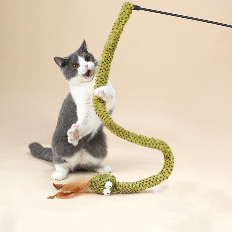 Snake Feather Cat Teasing Wand