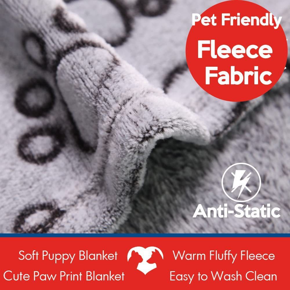 Soft Grey Paw Pet Blanket