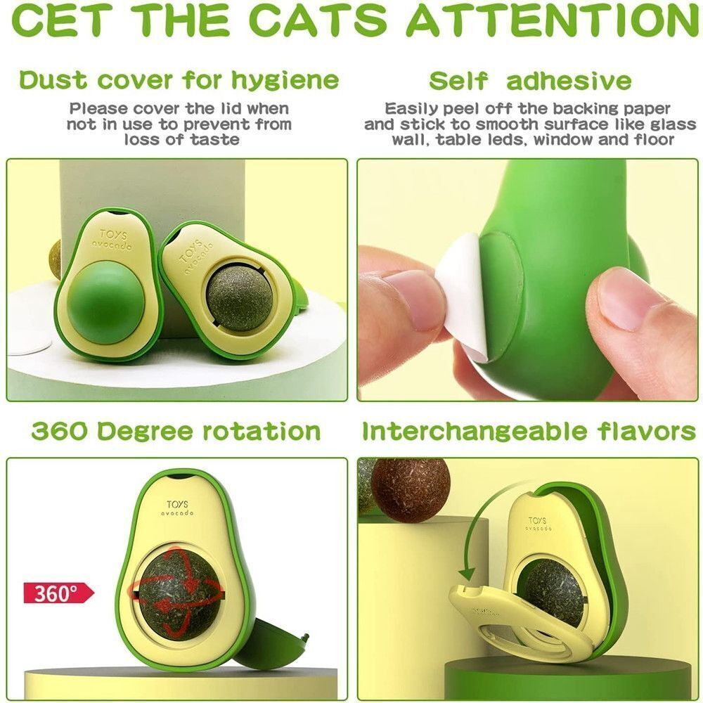 Cute Avocado Catnip Teeth Cleaning Toy