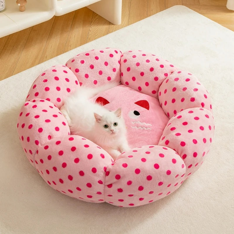 Pink Dot Princess Cat Bed