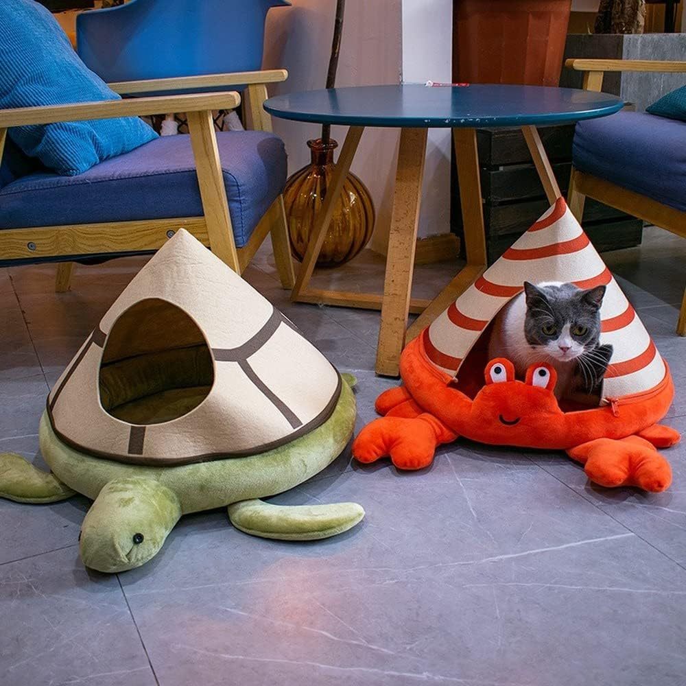 Cat Nest Crab Turtle Shaped Pet Bed