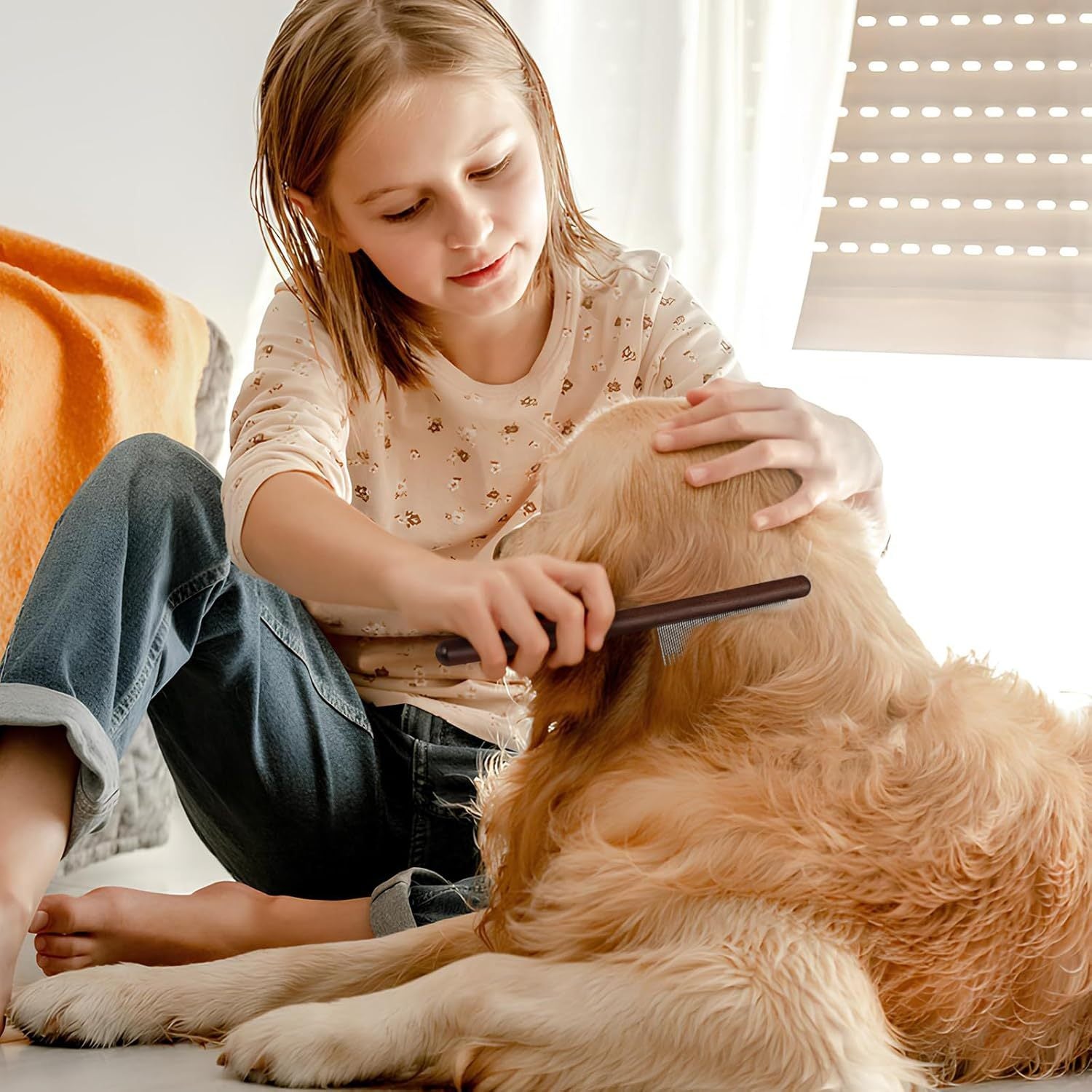 Wooden Handle Pet Grooming Comb for All Pets