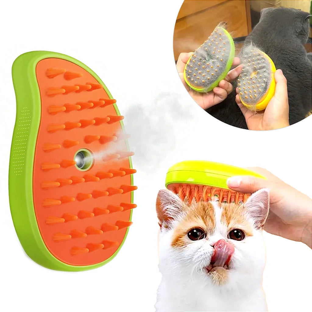 USB Rechargeable Steam Pet Grooming Brush