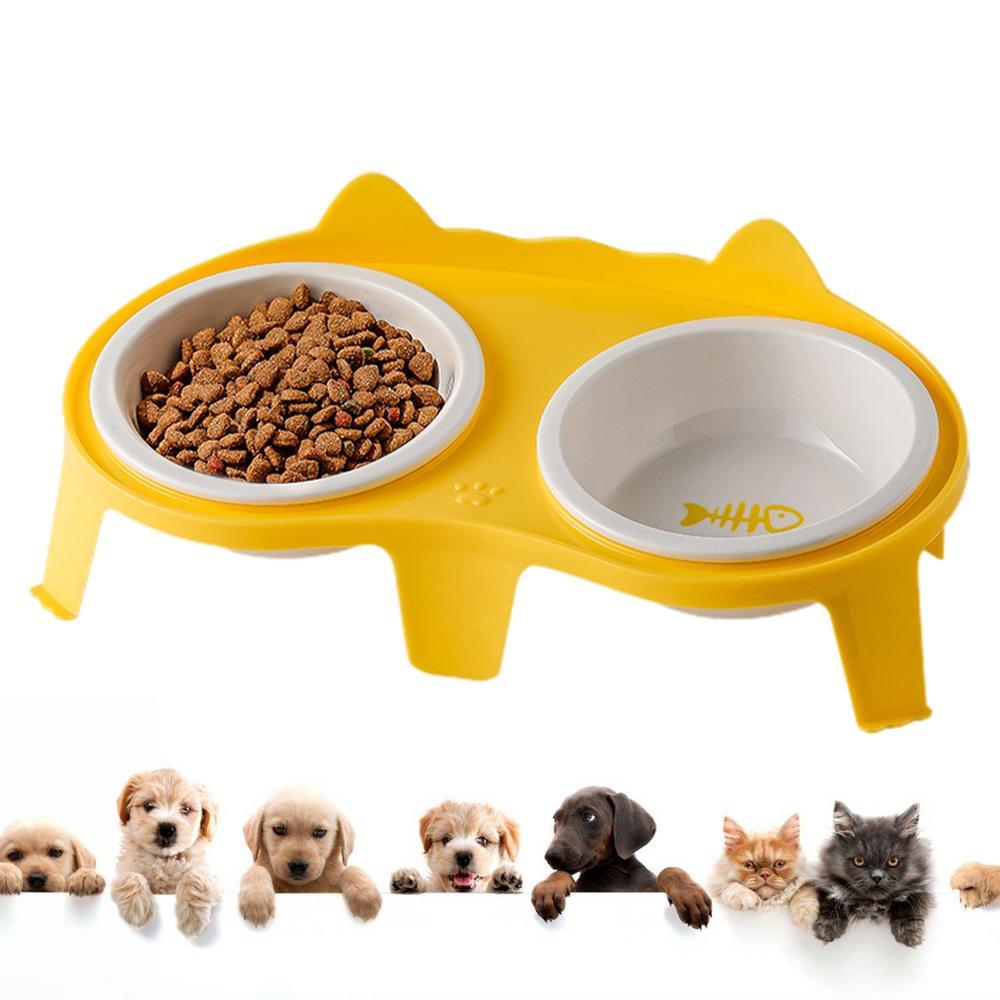 Ceramic Cat Food & Water Bowl Set