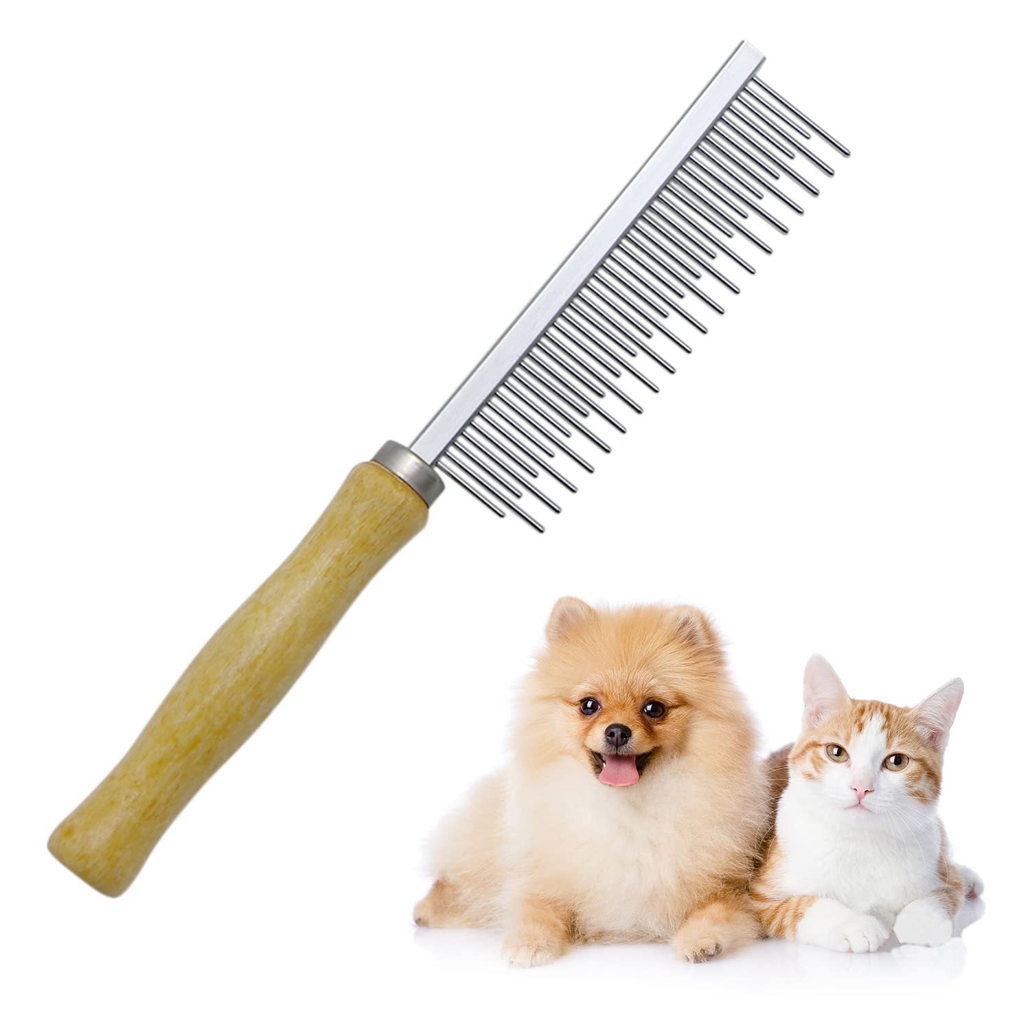 Wooden Handle Grooming Comb for Pets