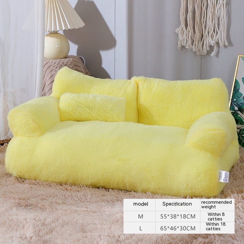 Luxury Cat Sofa Bed Winter Warm Plush Pet Nest