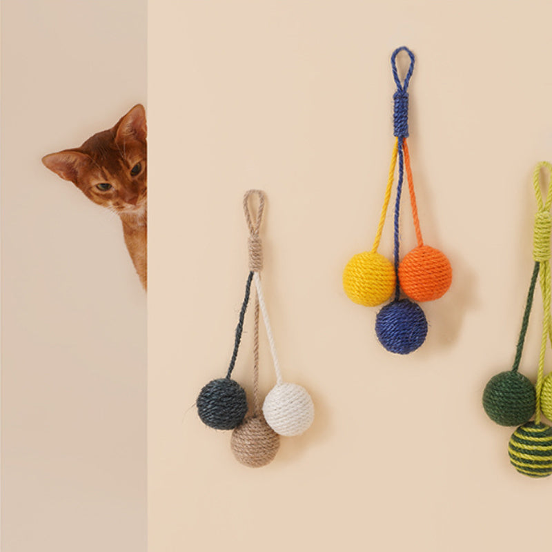 Cat Teaser Stick with Bite-Resistant Catnip Ball Set